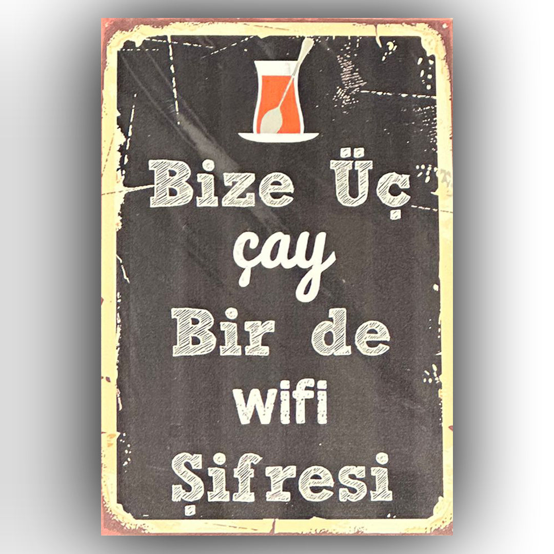 Bize Üc Cay Retro Ahsap Poster