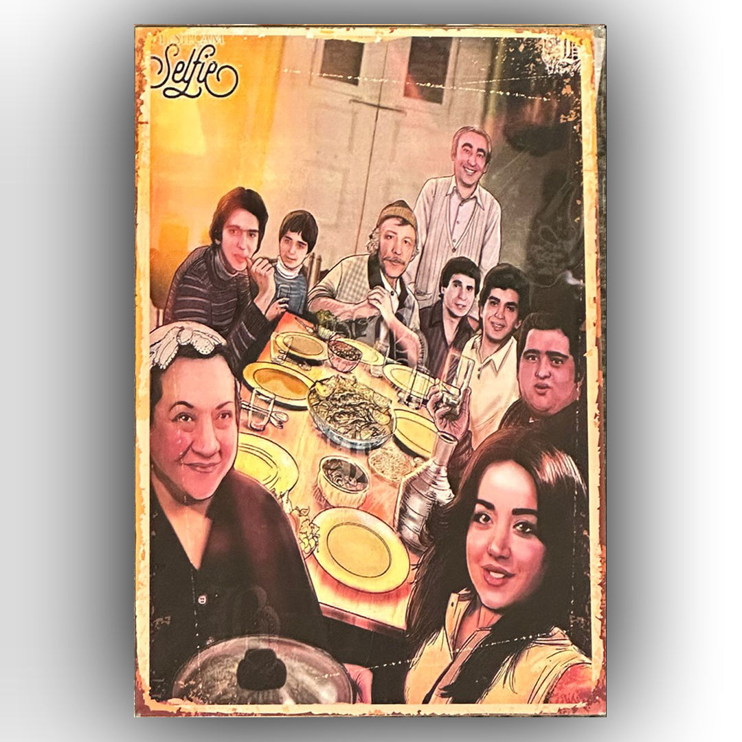 Yesilcam Selfie Retro Ahsap Poster