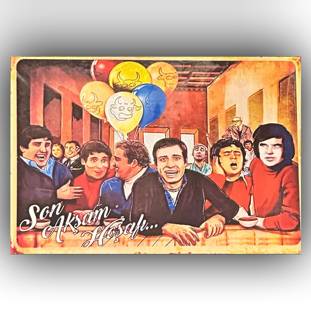 Hababam Sinifi Retro Ahsap Posteri