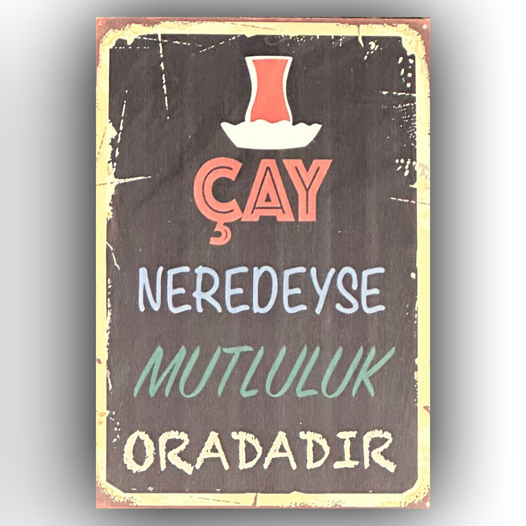 Cay Nerdeyse Retro Ahsap Poster