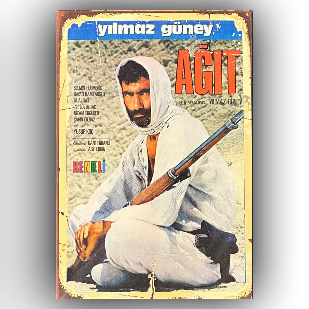 Yılmaz Güney Agit Retro Ahsap Poster