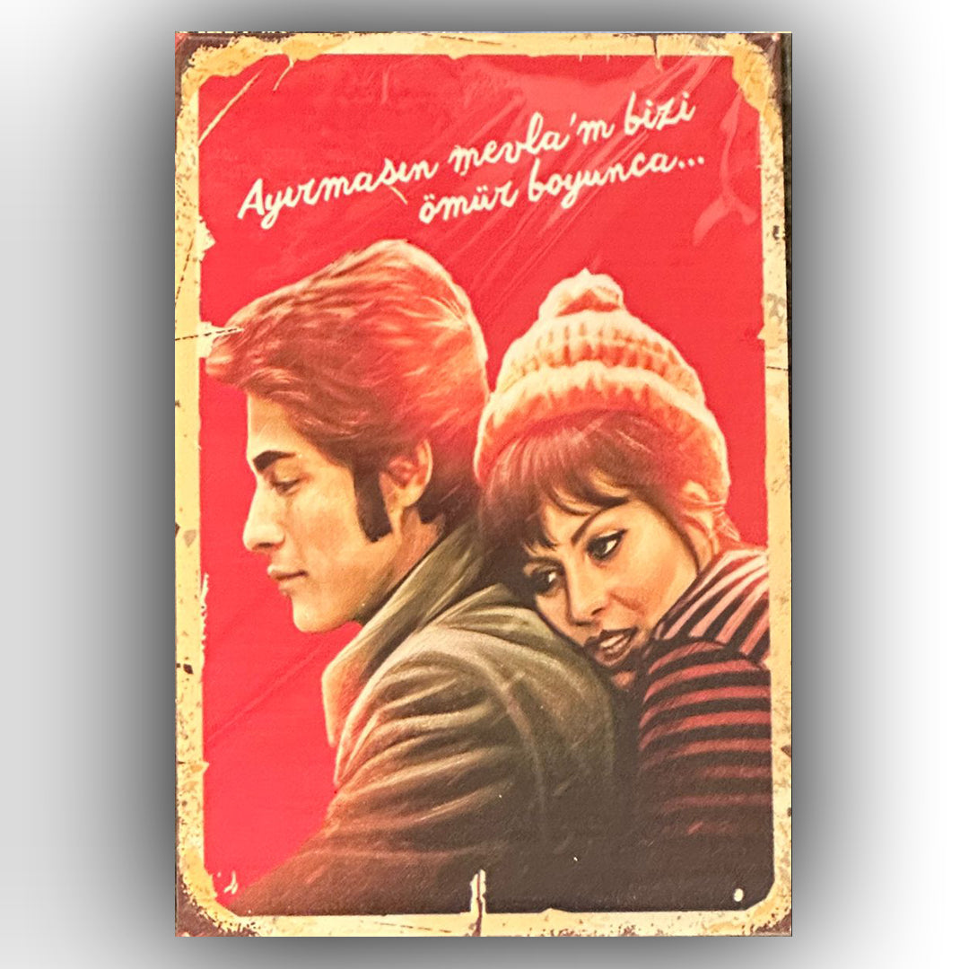 Al Yazmalim Kadir Inanir Türkan Soray Retro Ahsap Poster