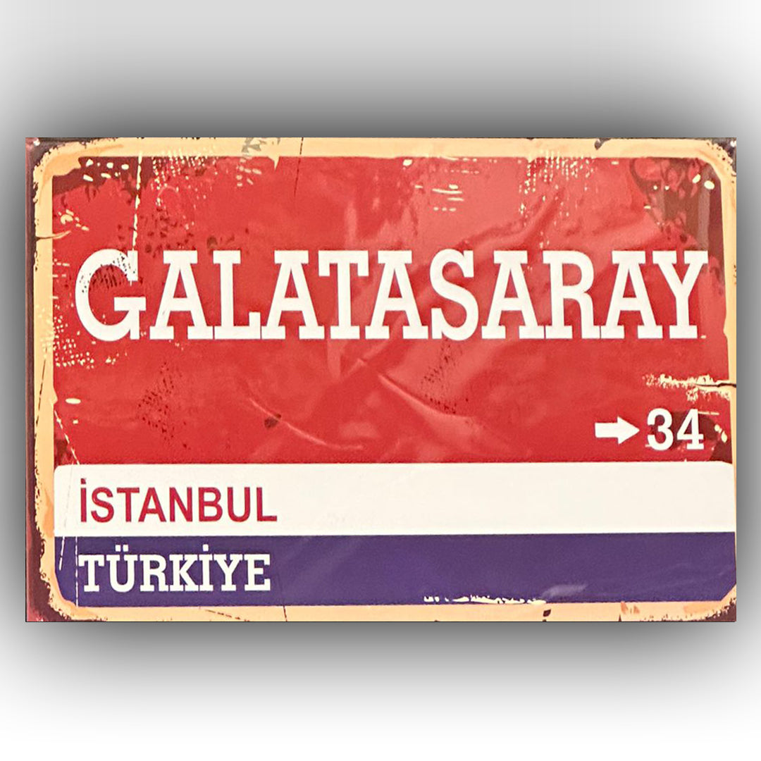 Galatsaray İstanbul Retro Ahsap Posteri