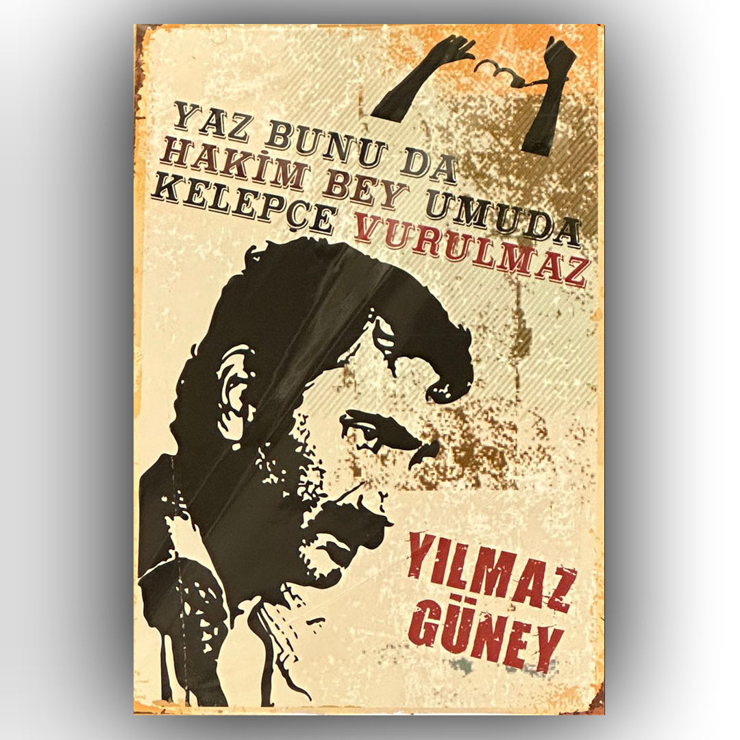 Yılmaz Güney Retro Ahsap Poster