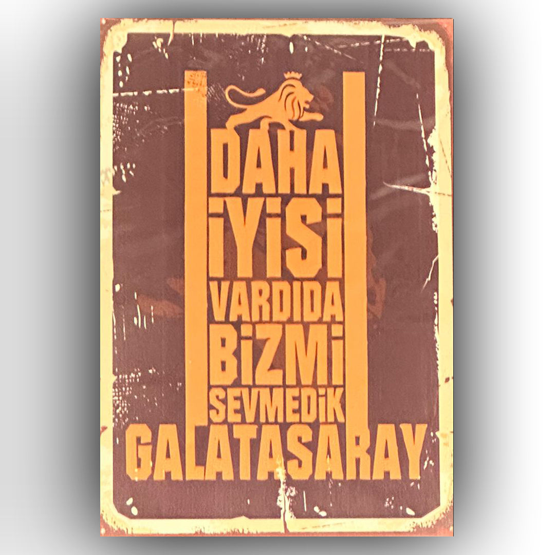 Galatasaray Sevdik Retro Ahsap Posteri