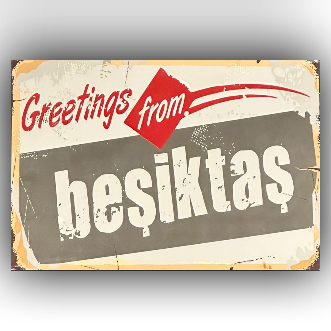 Beşiktaş'tan Selamlar Retro Ahsap Posteri