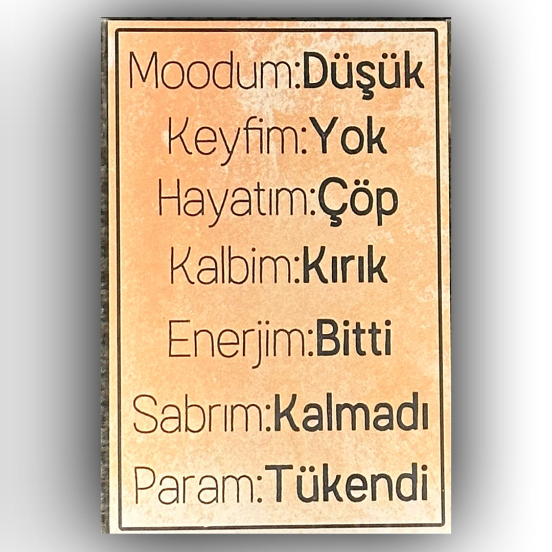 Moodum, Keyfim & Hayatim Retro Ahsap Posteri