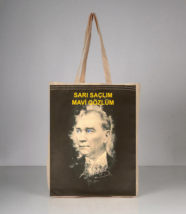 Mustafa Kemal Atatürk Mavi Bez Canta