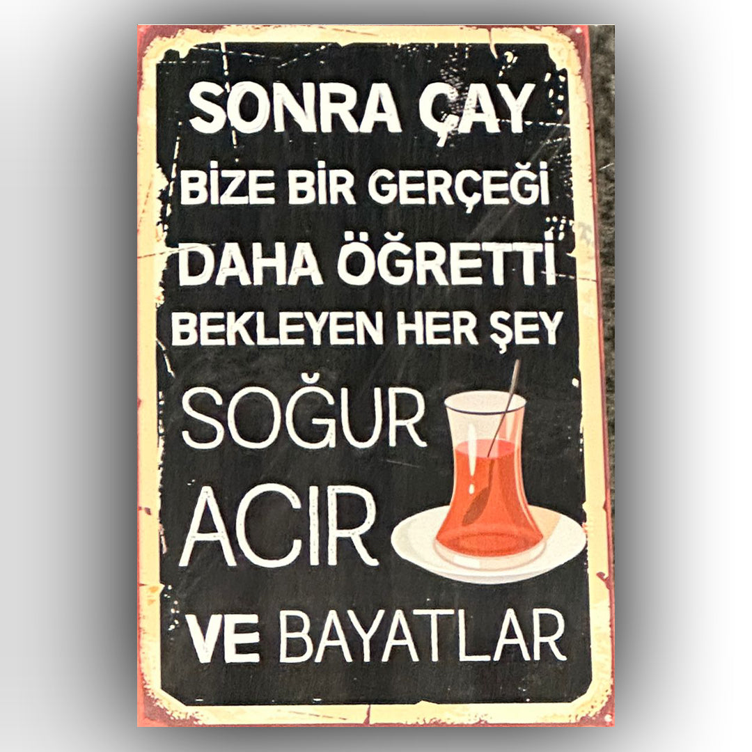 Sonra Cay Retro Ahsap Poster