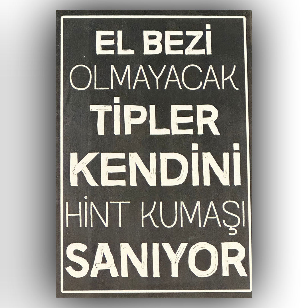 El Bezi Olmayacak Retro Ahsap Posteri