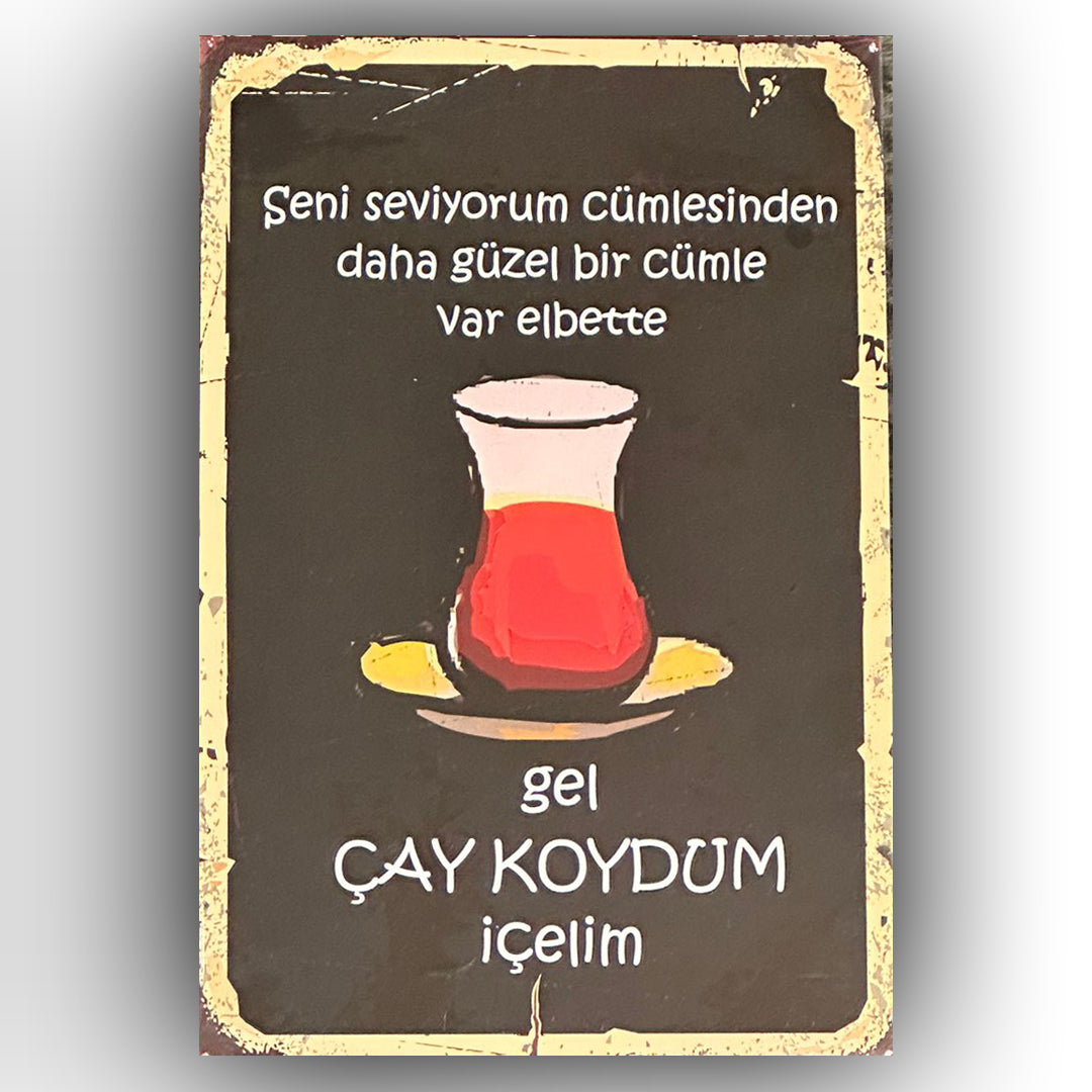 Gel Cay Koydum Icelim Retro Ahsap Poster