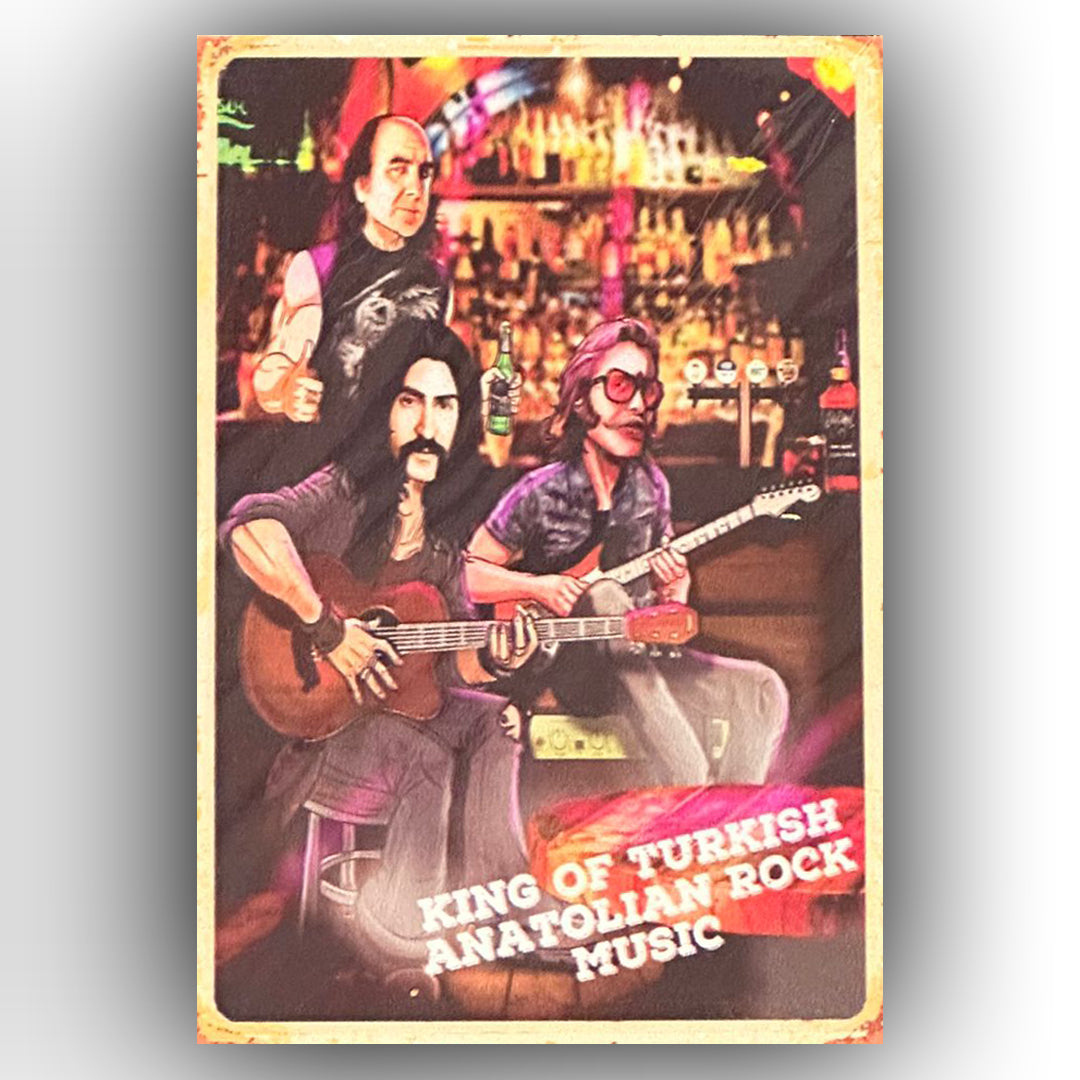 Türk Rock Müziğinin Kralı Retro Ahsap Posteri