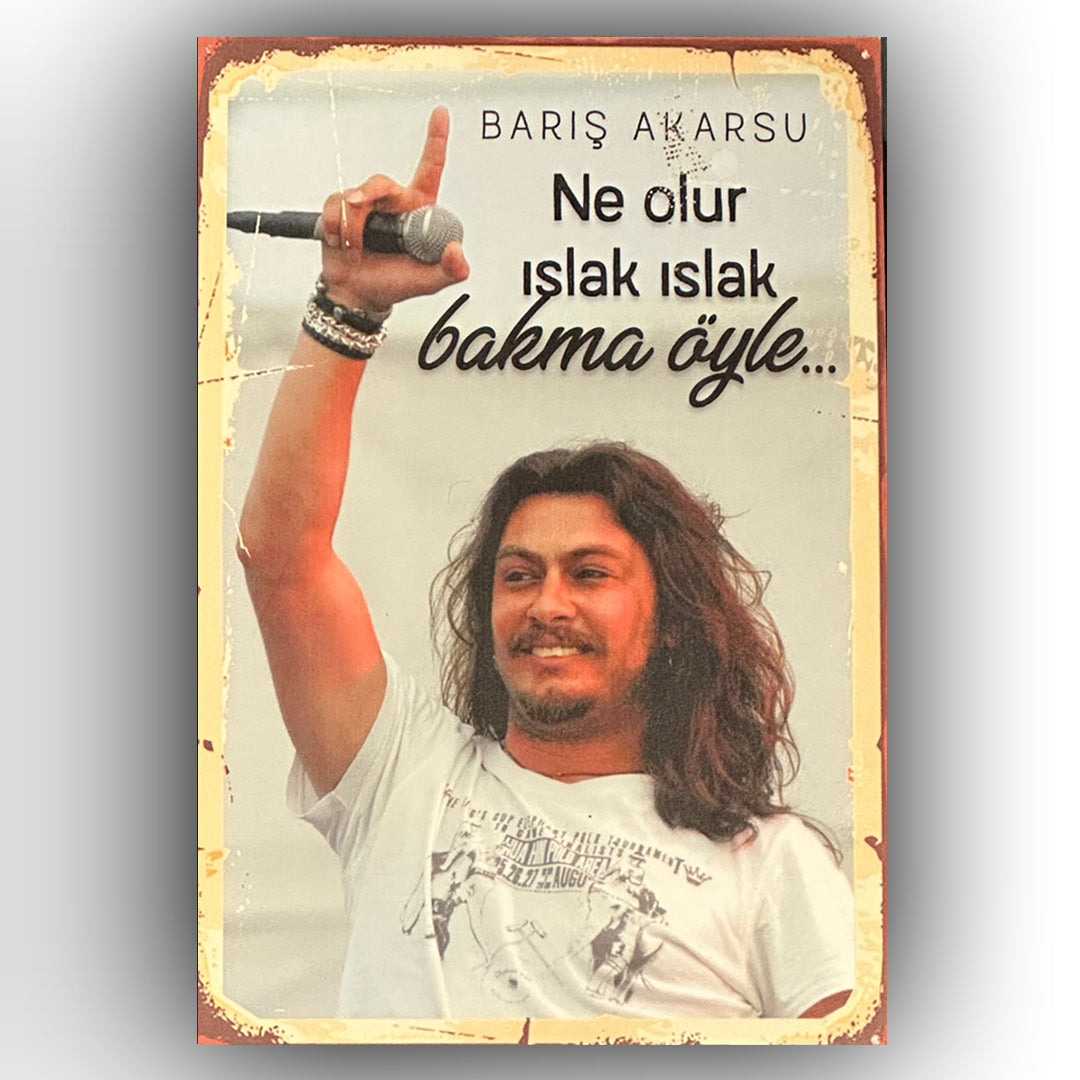 Barış Akarsu Islak Islak Retro Ahsap Poster