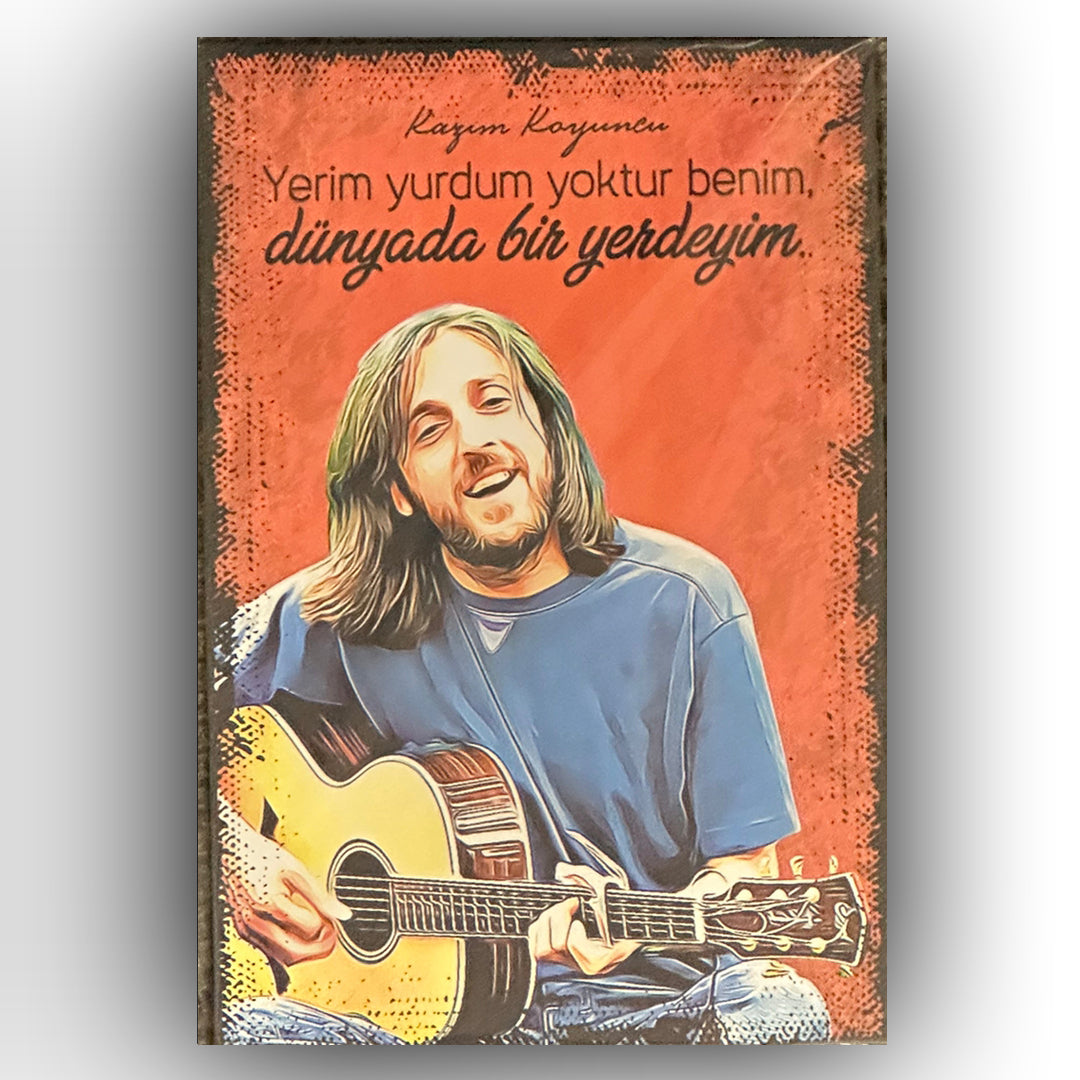 Kazım Koyuncu Retro Ahsap Poster