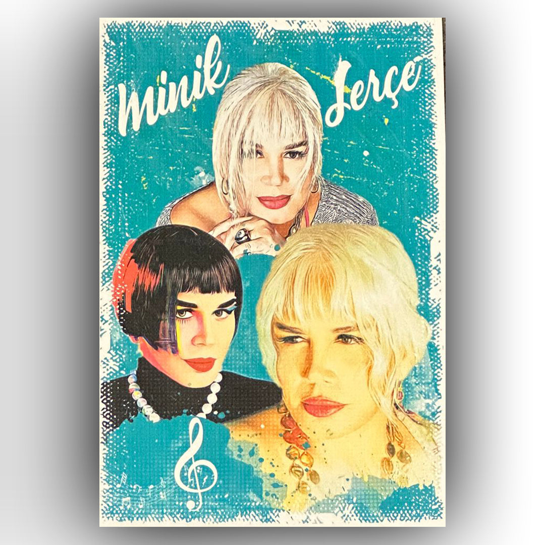 Sezen Aksu Minik Serce Retro Ahsap Poster