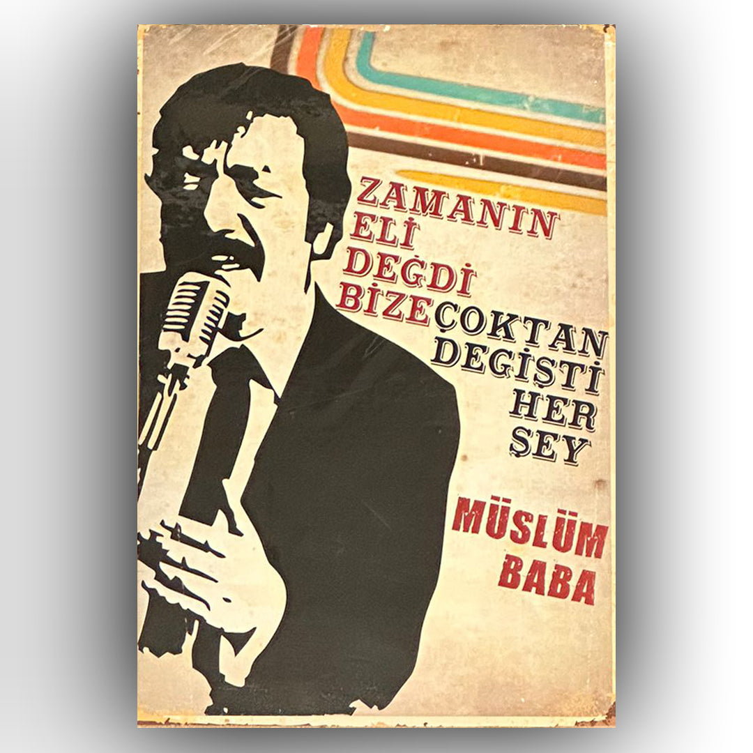 Müslüm Gürses Zamanin Eli Retro Ahsap Poster