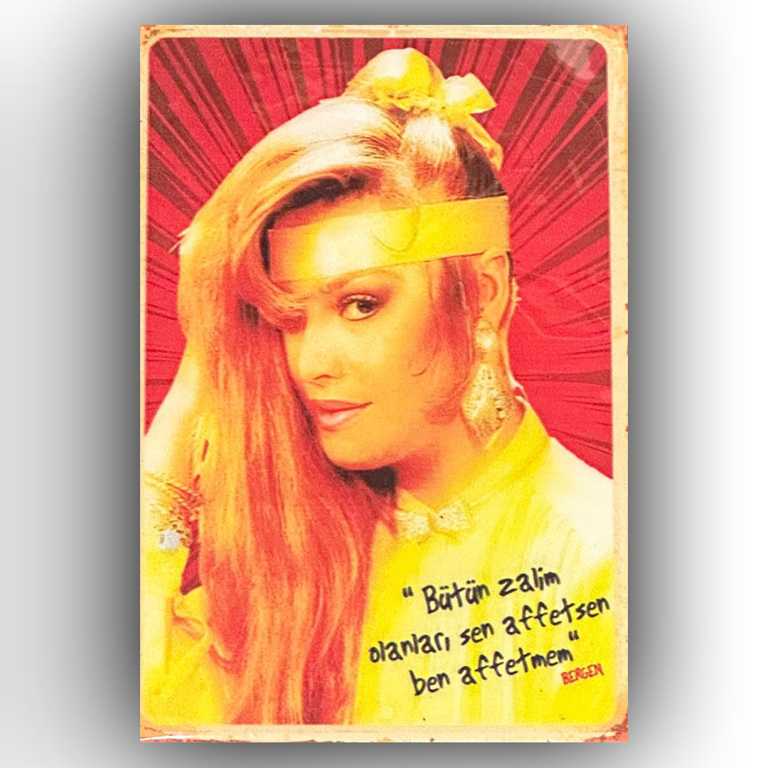 Bergen Sen Affetsen Retro Ahsap Poster