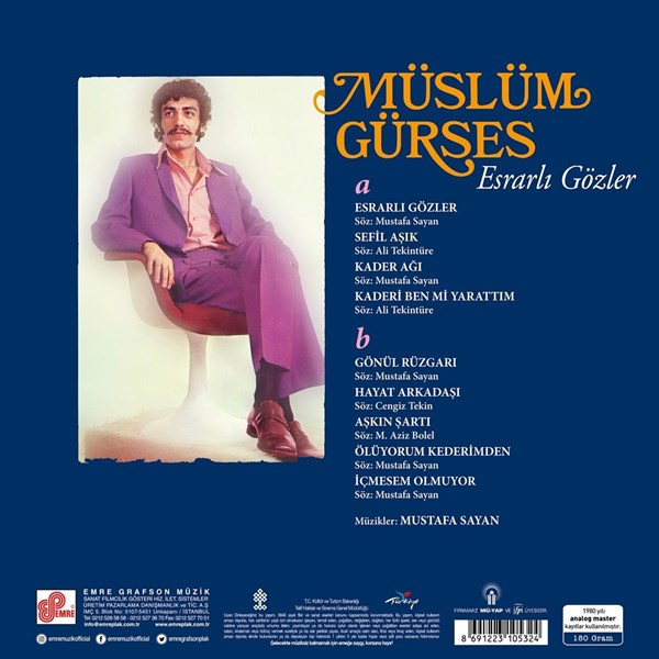 Müslüm Gürses - Esrarlı Gözler Plak (kayıt)