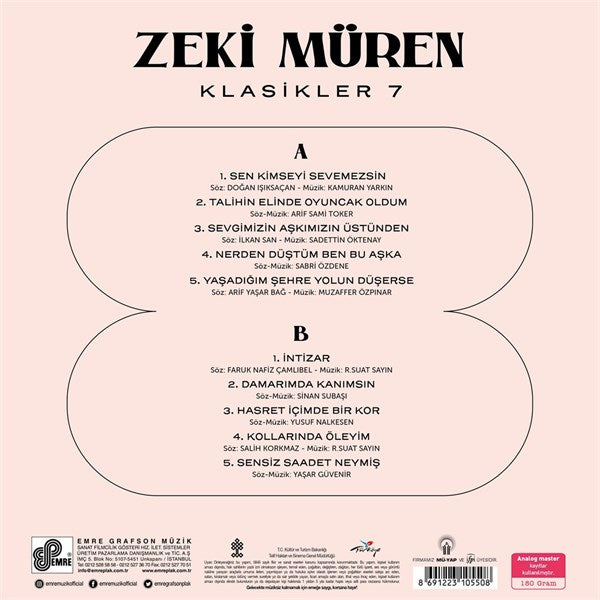Zeki Müren - Klasikler 7 Plak (plak)