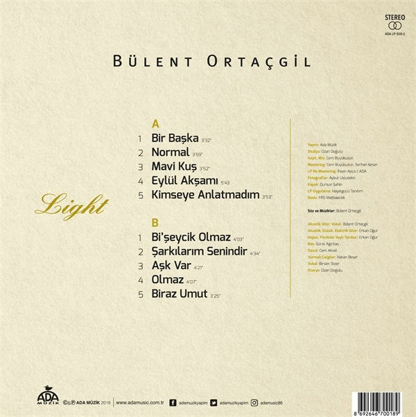 Bülent Ortaçgil – Işık Plak (plak)