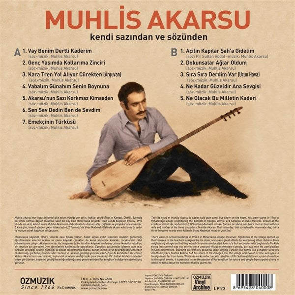 Muhlis Akarsu - Kendi Sazindan ve Sözünden Plak ( Schallplatte )