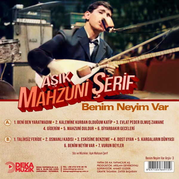 Aşık Mahzuni Şerif - Benim Neyim Var Plak (plak)