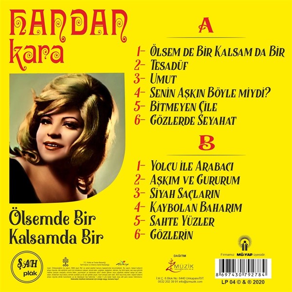 Handan Kara - Ölsem de Bir Kalsam da Bir Plak ( Schallplatte )