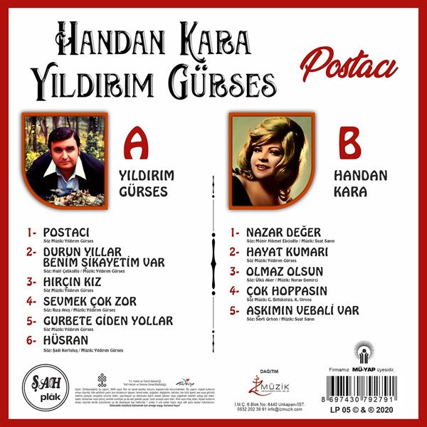 Handan Kara & Yildirim Gürses - Postaci Plak ( Schallplatte )