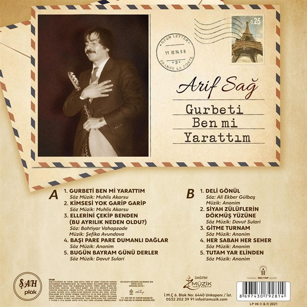 Arif Sağ – Gurbeti Ben Mi Yarattim Plak ( Schallplatte )
