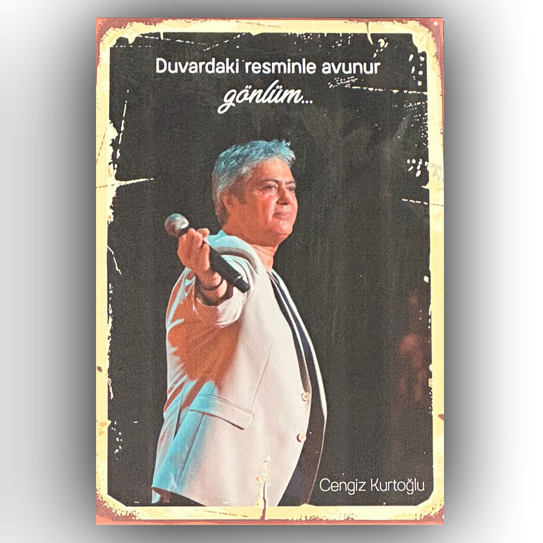 Cengiz Kurtoğlu Gönlüm Retro Ahsap Posteri
