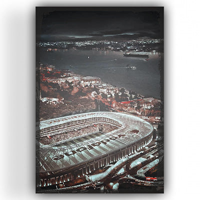 Beşiktaş Stadyumu Retro Ahsap Poster