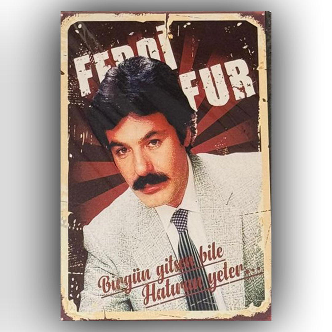 Ferdi Tayfur 3 Retro Ahsap Posteri