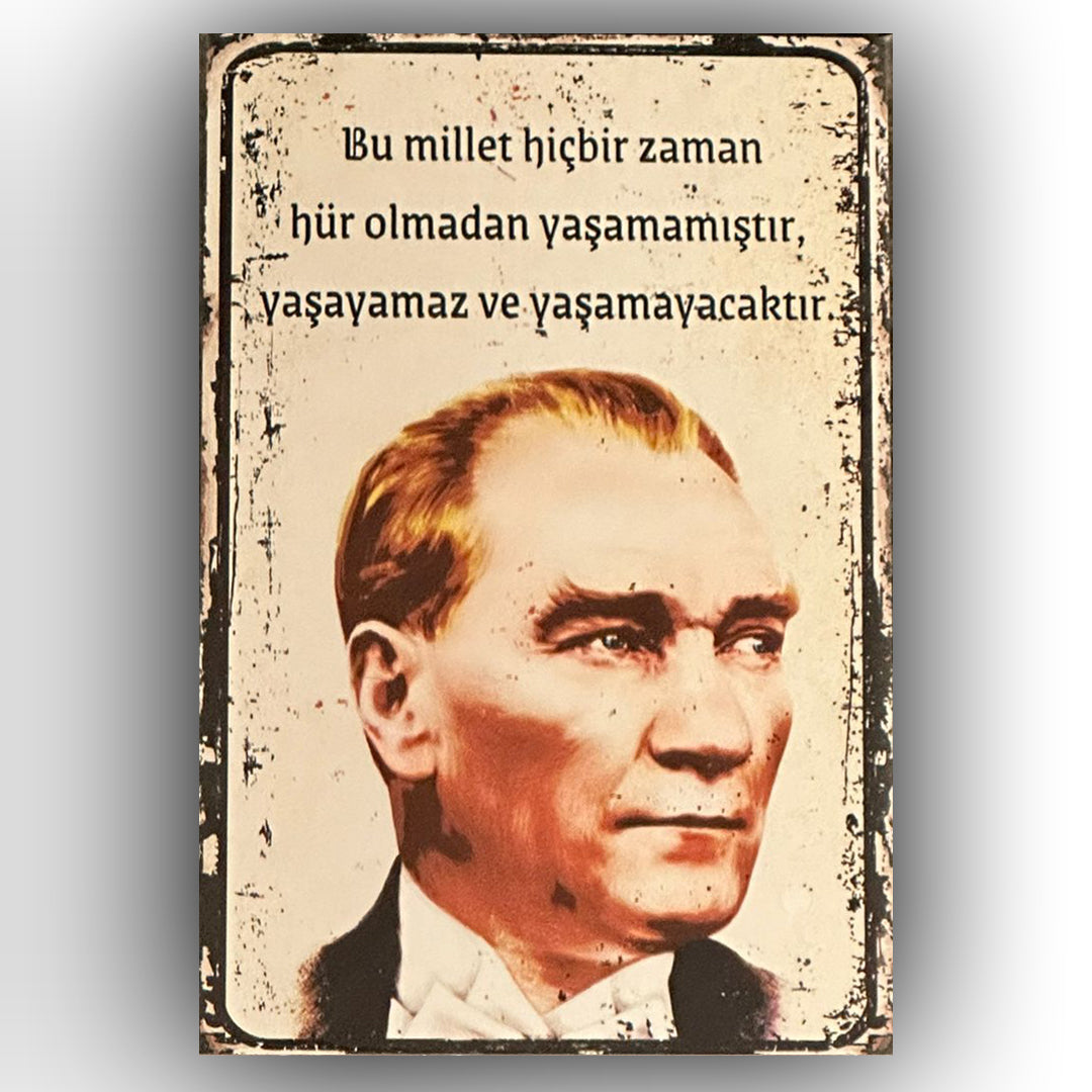 Atatürk 5 Retro Ahsap Poster