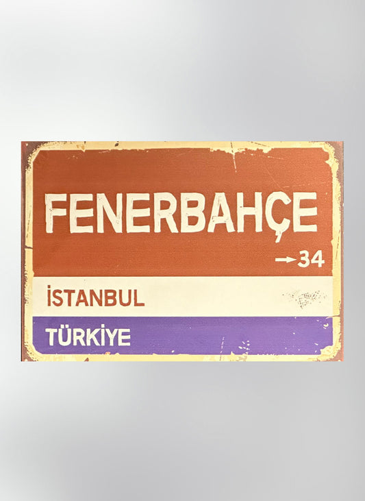 Fenerbahce Istanbul Retro Ahsap Poster