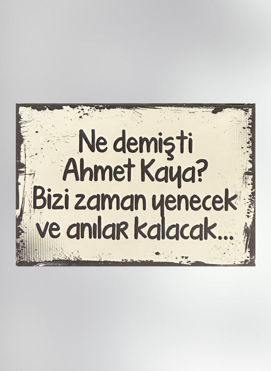 Ne demisti Ahmet Kaya Retro Ahsap Poster