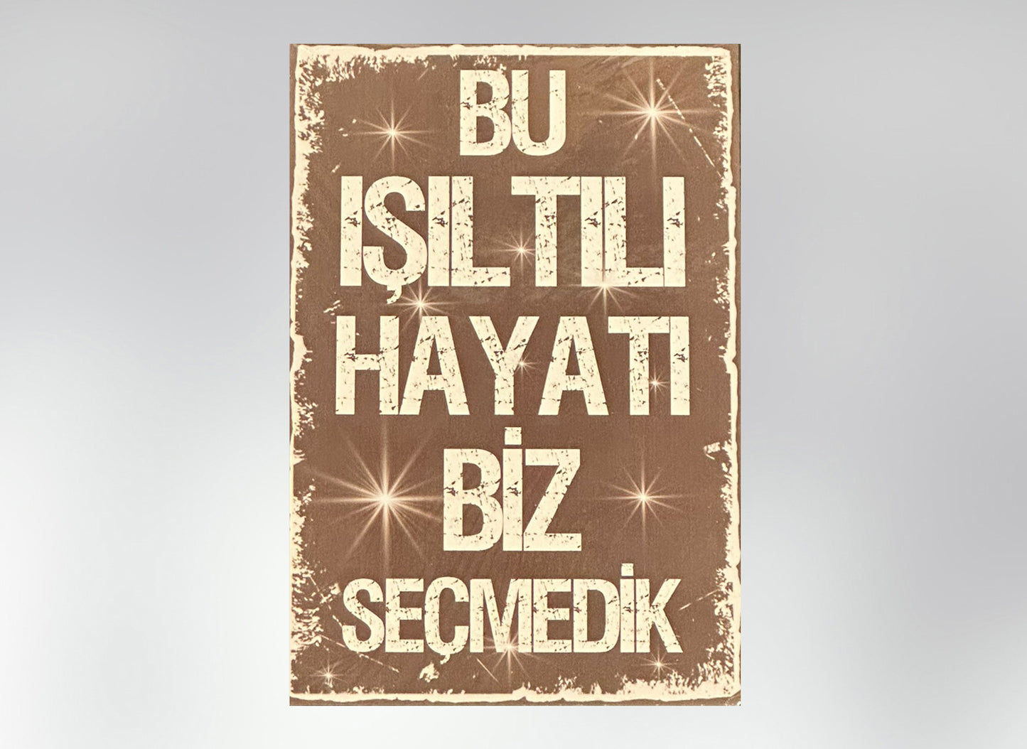 Bu Isil Tili Hayati Retro Ahsap Poster