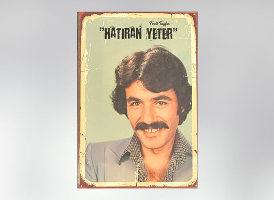 Ferdi Tayfur Hatiran Yeter Retro Ahsap Poster