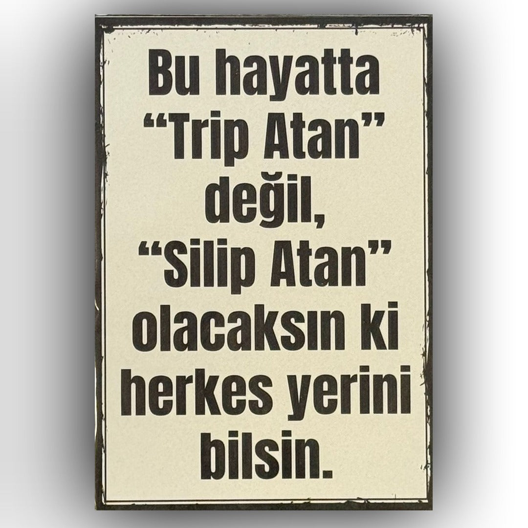 Bu Hayatta Retro Ahsap Poster