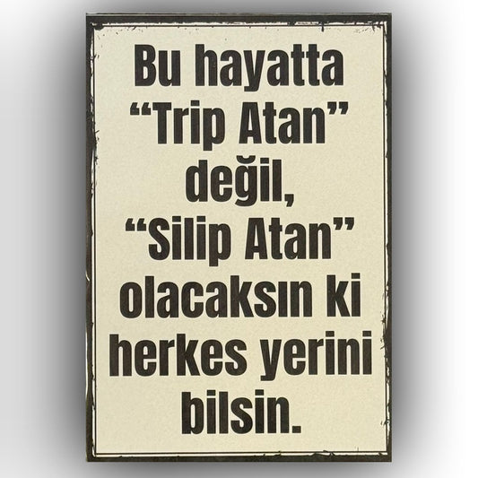 Bu Hayatta Retro Ahsap Poster