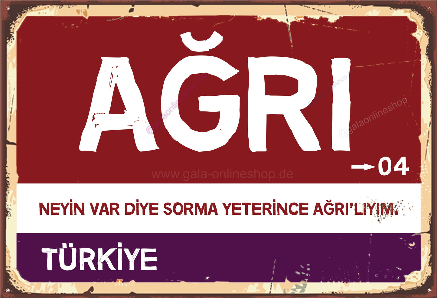 04 Ağrı Şehir Tabela