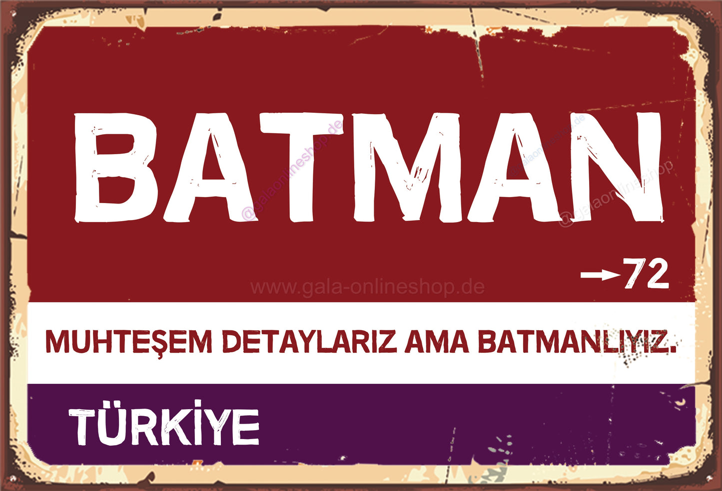 72 Batman Şehir Tablosu