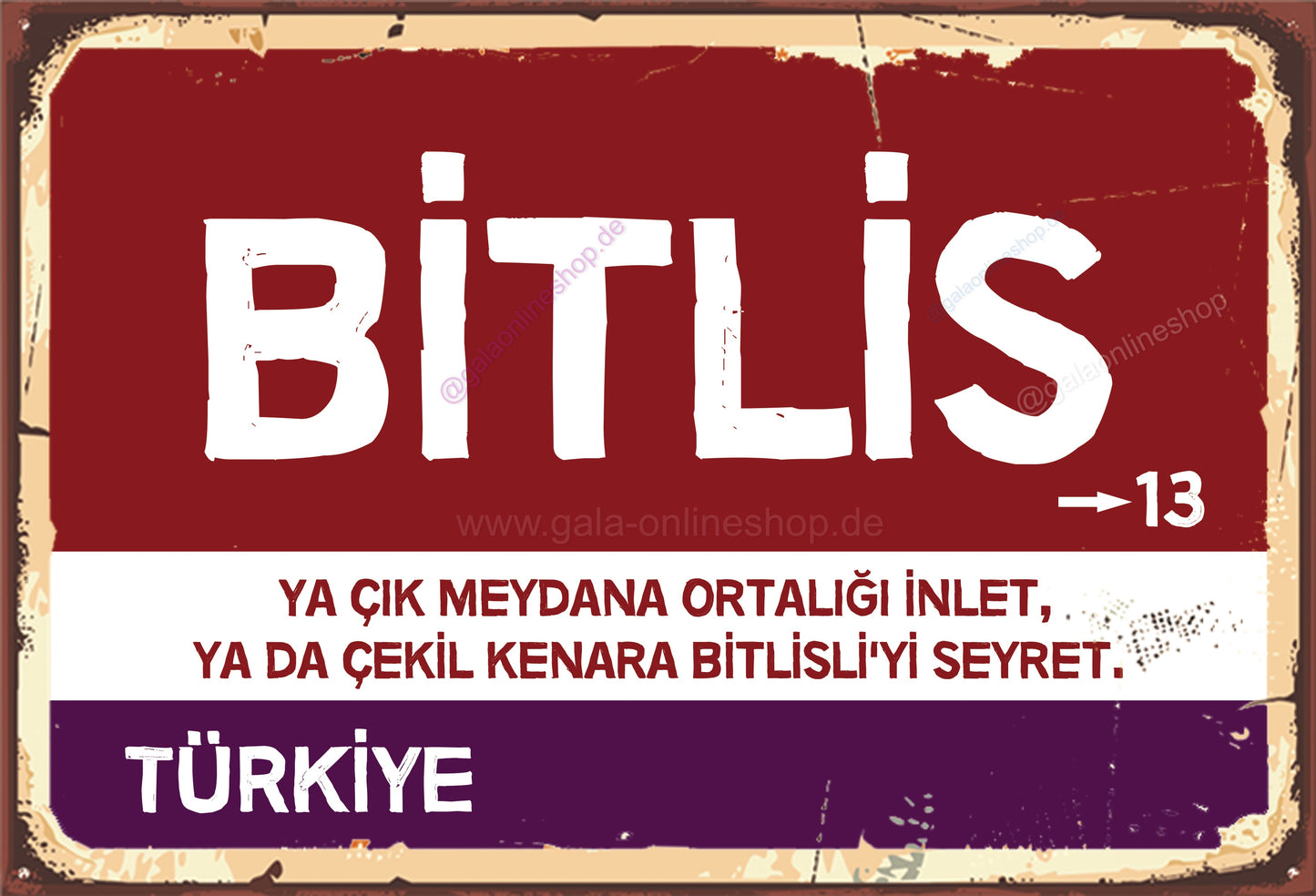 13 Bitlis Şehir Tabela