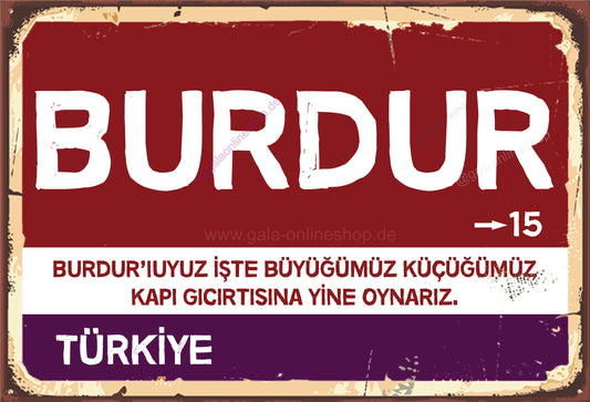 15 Burdur Şehir Tabela