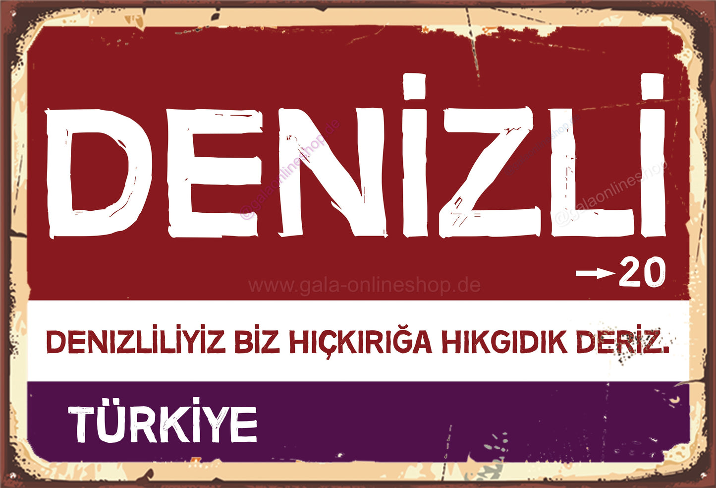 20 Denizli Şehir Tabela