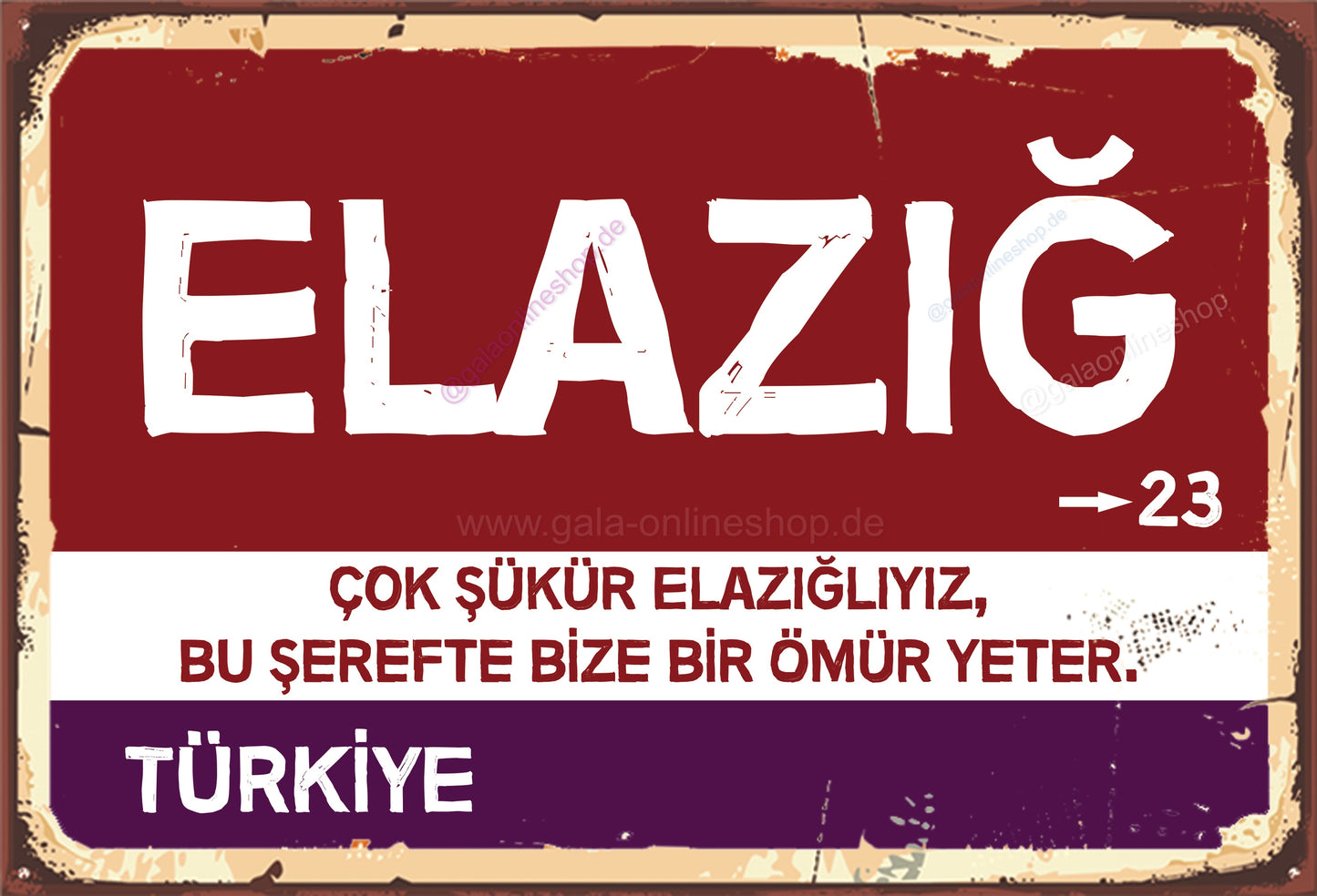 23 Elazig Şehir Tabela