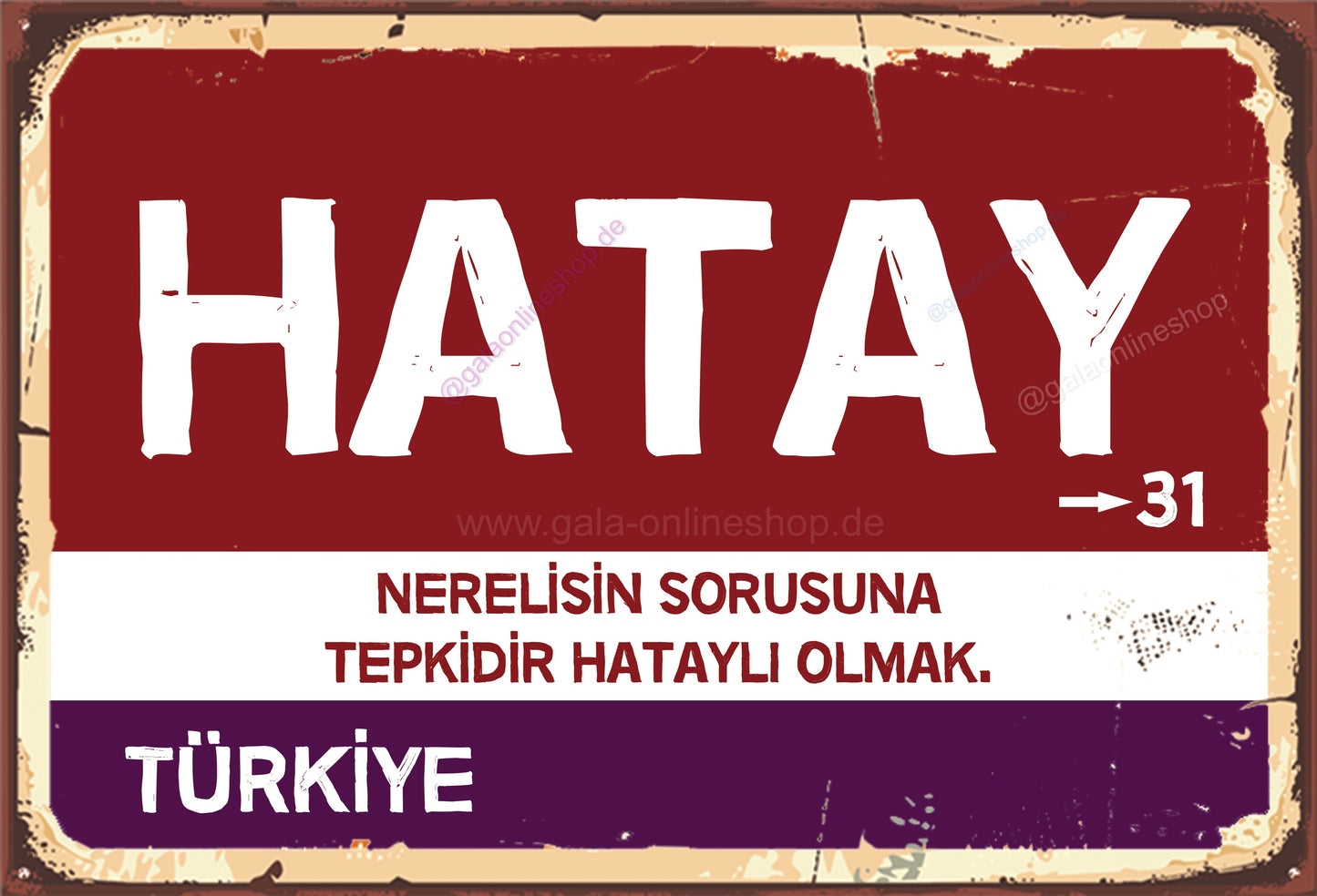 31 Hatay Şehir Tabela