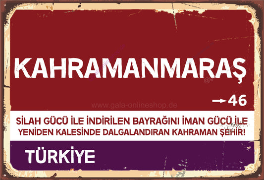 46 Kahramanmaraş Şehir Tablosu