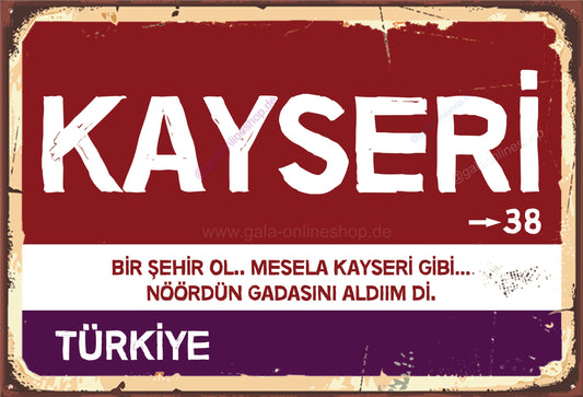 38Kayseri Şehir Tabela