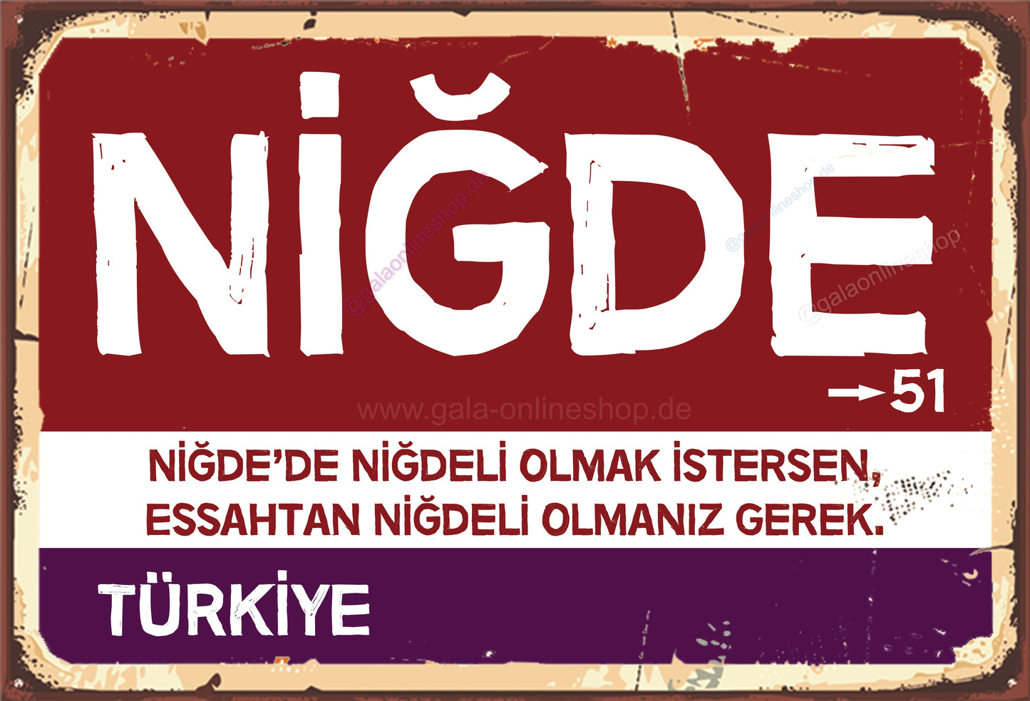 51 Niğde Şehir Tabela