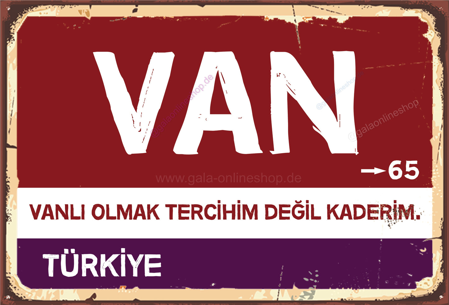 65 Van Şehir Tabela